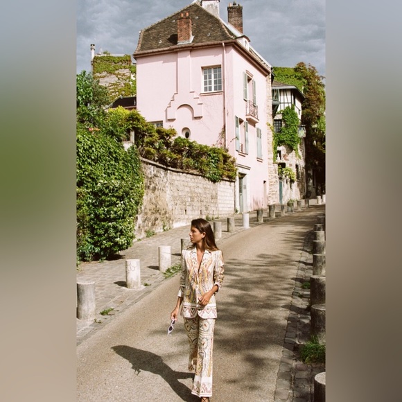 ZARA LINEN BLEND PRINTED SUIT size XL - Picture 3 of 14